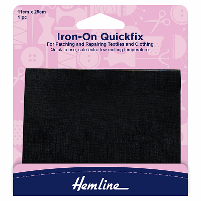 H692.BLACK Black 100% Cotton - Iron On Patch